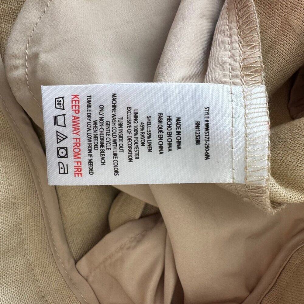 Jason Wu | NWT Khaki Colored Linen Blend High-Waisted Shorts size 12 - Picture 12 of 12